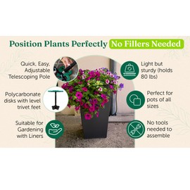 Lift Kit Planter Insert Tall Tapered Plant Riser Fill Bottom of Tall Flower Pots and Large Plant Containers | Indoor and Outdoor (11-17” Rise, 6" Base, 10" Top)