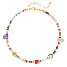 Bohemia Beaded Beads Choker Necklace for Women Seashell Pendant NecklaceSummer Beach Lover Gifts Seashell Jewelry Gifts