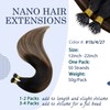 RUNATURE Nano Extensions Real Hair Ombre Brown 30 cm Hair