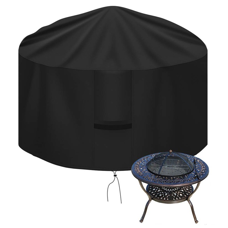 OKPOW Fire Pit Cover 75cm, Firepit Covers Waterproof Round-600D,Anti-UV,Heavy Duty