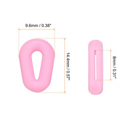 HARFINGTON 10 Pairs Glasses Ear Grip Silicone Hollow Type 14.4mm Eyeglasses Temple Grips Retainer Anti Slip Soft Eyeglass Ear Grips for Eyeglasses Sunglasses Sport Glasses, Pink
