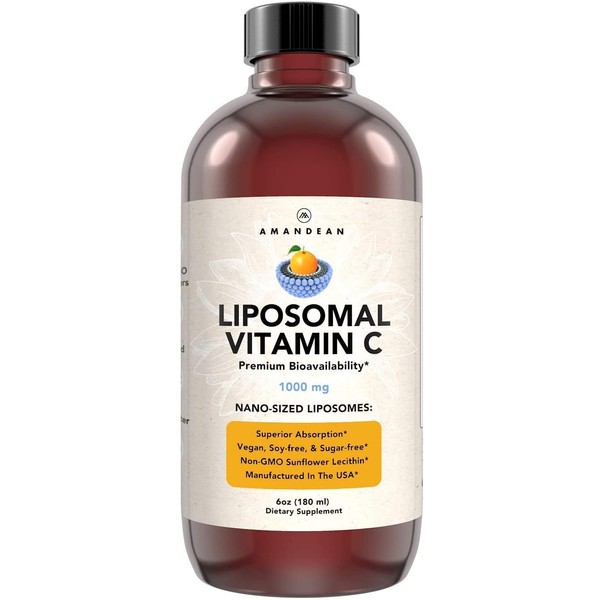 Liquid Liposomal Vitamin C 1000mg Supplement. Better than capsules. Immune Support, Skin Health, Collagen Production. Fast Antioxidant Delivery. Highly Bioavailable. Quali®-C, Soy-Free, Vegan Non-GMO.