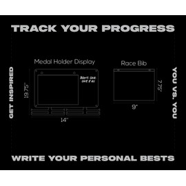 BLAUBECK Medal Hanger Display for Runners, Marathon Medal Holder Display Wall Hanger and Race Bib Boards Holder with Chalkboard Marker - Holds up to 50 Medals, 40 Race Bibs