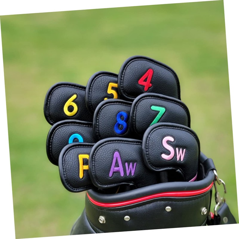 SUPVOX 9Pcs Colorful Club Covers PU Putter Head Covers for