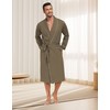 COLORFULLEAF Men's Bathrobe, 100% Cotton, Lightweight Sauna Bathrobe, Dressing Gown