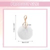 sourcing map Pom Pom Keychain, 8cm Faux Rabbit Fur Puff