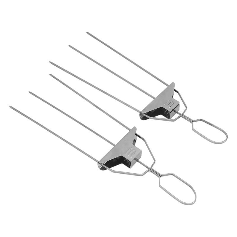 Skewer 3 Prong Stainless Steel Reusable Skewers Easy Food Removal