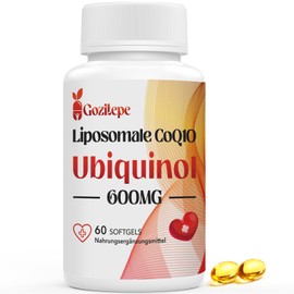 Gozitepe Liposomales Coenzym Q10 Ubiquinol 600 mg Hochdosiert, 60 Mini Softgels, 2 Per Serving, 300mg Reines Q10 (Ubiquinol) Pro Softgel (60 Stck (1er Pack))