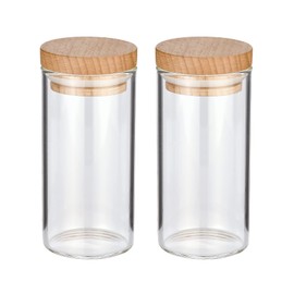 Zassenhaus 2 Spice Jars for Spice Rack, Borosilicate Glass, Beech, 100 ml