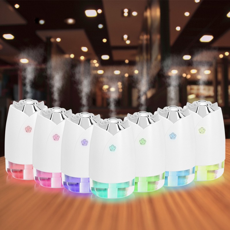 USB Car Air Humidifier Atomizer LED Night Light Fog Purifier