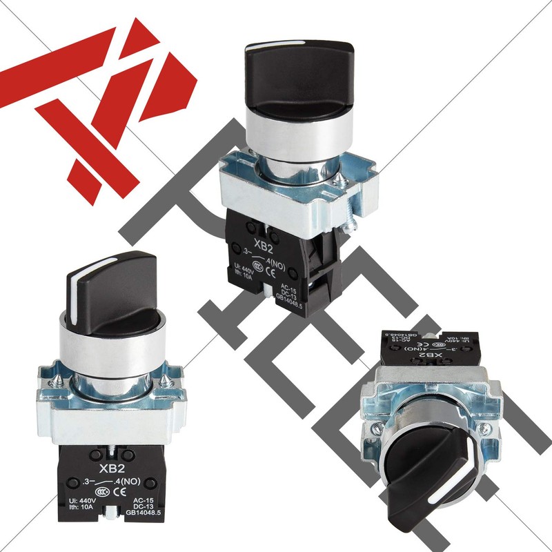APIELE (Pack of 2) 22mm 2 Position Selector Switch Maintained