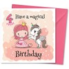 Birthday Card for Girl Age 4. Girl Birthday Card with