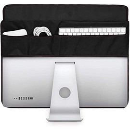 TXEsign PU Leather Protective Screen Dust Cover Sleeve with rear pocket Compatible with IMAC A1224 / A1311 / A1418 (21.5" with pocket, Black PU Leather)