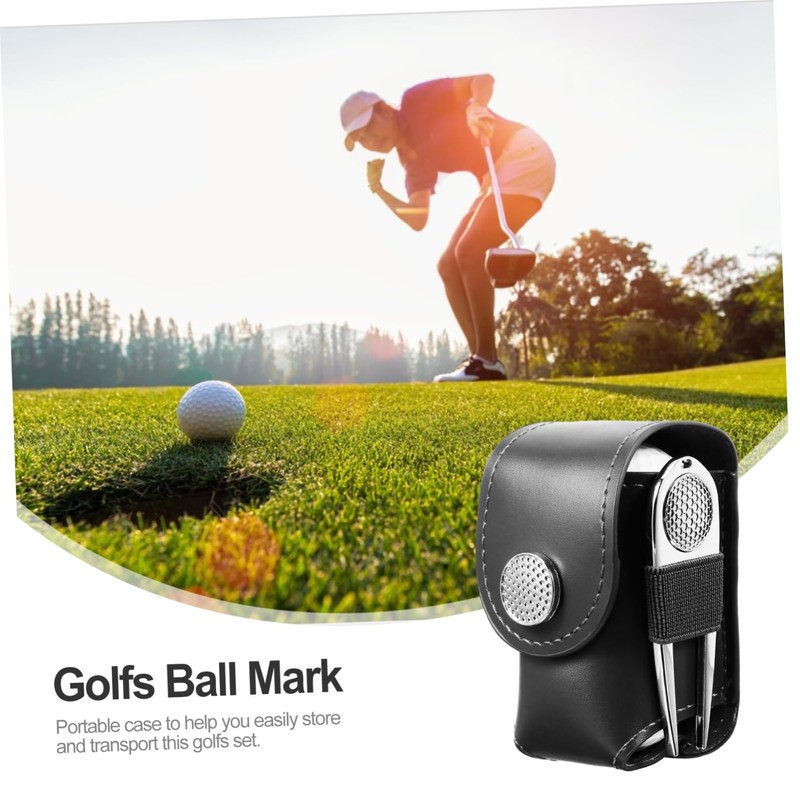 KOMBIUDA 2sets Golf Marker Divot Tool Golf Tee Bag Set