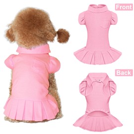 Topkins Dog Dress, Cute Puppy Dress for Small Medium, Topkins Dog Sports Shirts Dresses with Pleated Hem, Soft Dogs Birthday Skirt Suitable for Spring, Summer, Autumn (Mint Green, S)