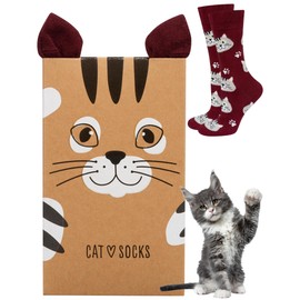 soxo Dog Cat Socks Women's Gifts For Men Socks Gift For Women 2 Sizes, cat