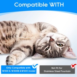 MyfatBOSS 10 Pack Cat Water Fountain Filter Replacement Fit for W300&W300B&W500 Water Fountains 67oz/2L & 71oz/2.1L & 118oz/3.5L Automatic Pet Fountain