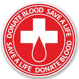 2 x 10cm/100mm Donate Blood Window Cling Sticker Car Van Campervan Glass #4922