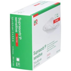 Suprasorb P sensitive border 7,5 x 8,5cm, Silikon-Schaumverband, 10 Stück