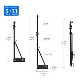 universal 51"/71" Triangle Wall Mount Boom Arm Stand For Extensions Selfie Light Projector - 2x 71" Wall Mount Boom Arm