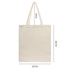 TOPASION Cotton Canvas Tote Bag, Lightweight Cloth bags,Shopping Bag, DIY Promotion Activity Bag, Solid Color bag (1, White)