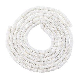 INSPIRELLE 46 Inch White Heishi Beads for Jewelry Making, 8mm Puka Shells Bead Strand, Natural Thin Flat Seashell Beads for Bracelets Necklaces Chokers and Anklets, African Disc Spacers
