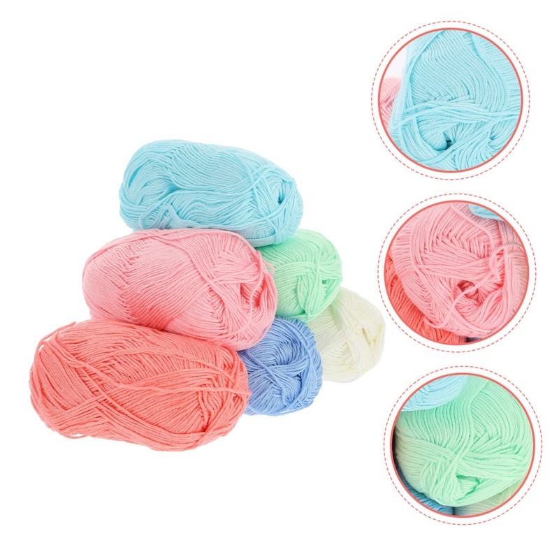 jojofuny 6rolls Lace Yarn Woolen Yarn Crocheting Knitting Chunky Dyed