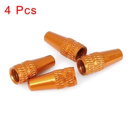 X AUTOHAUX 4pcs French Type Valve Caps Bicycle Tire Valve Stem Caps Orange