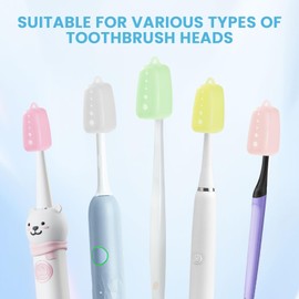 Lapfoon 6 Packs Silicone Toothbrush Covers, Tooth Brush Cover Cap for Electric & Manual Toothbrushes, Toothbrush Travel Essentials