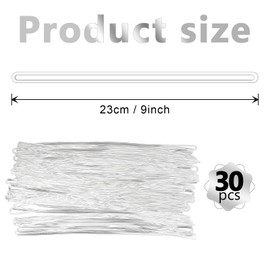 SBYURE 30 Pack Clear Plastic Luggage Tag Loops 9 Inch Luggage Tag Strap Bag Tag Loops Worm Loops for Luggage Tags ID Tags ID Card Badge Holders (Clear)