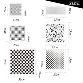 6pcs Reusable Dots Painting Stencils, Polka Dot Stencils,Plastic Art Craft Circle Pattern Templates,DIY Home Décor Card on Wood Wall Fabric Paper 4" to 12"