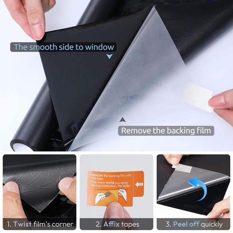 rabbitgoo Window Privacy Film Rainbow Film Decorative Window Sticker, 3D