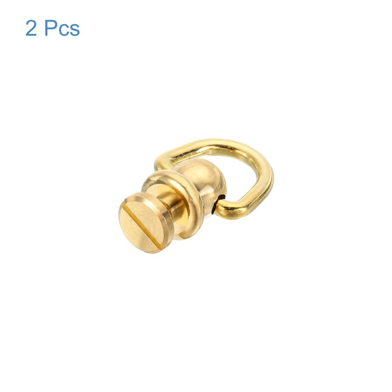 sourcing map 2Pcs Brass Rivets Stud Screw, 13mm Solid Brass
