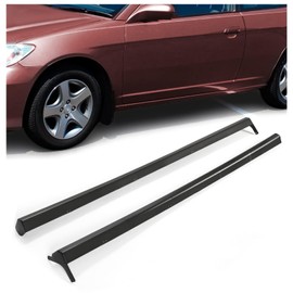 HECASA Side Skirts Pair Compatible with 2001-2005 Honda Civic 2/4 Door RS Style Side Splitters Rocker Panel Body Kit PP Plastic Black