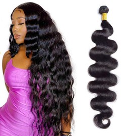 Human Hair Bundle 38 inch Brizilian Hair Bundle Body Wave Bundle 12A Unprocessed Remy Hair Single Bundle Brazilian Body Wave 1 Bundle (Natura black)