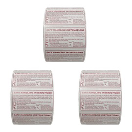 VisionTechShop LST800S Food Safe Handling Instructions Label, Meat, Chicken Packaging Instructions,1000 Labels, Size 58 x 30mm, 2.25 x 1.125 inches, 3 Rolls