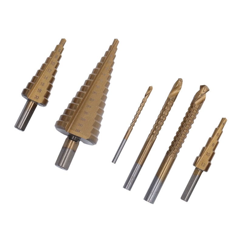 Step Drill Bit Set Universal Triangle Shank HSS High Hardness