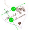 Herzlich Willkommen Sign, Chow Chow, Decorative Heart, Wooden Welcome Sign,