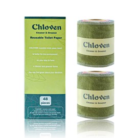 Chloven Reusable Toilet Paper Washable Roll - 48 Pack Cotton Cloth Bidet Towels,Absorbent Rollable Toilet Cloth Wipes,Colored Reusable Tissues for Home Household Cleaning RV Camper