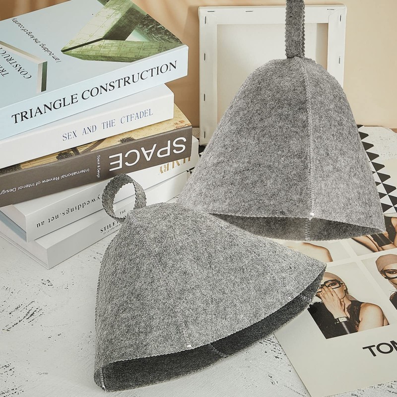 2 Pieces Sauna Hat Felt Sauna Hat Use to Avoid