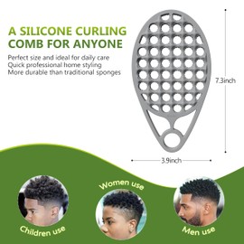 KOUPA Magic Silicone Curly Hair Brush, One Piece Twist Curl Comb for Afro Curls, Washable Hair Tool for Men Women, Grey, 1 Piece