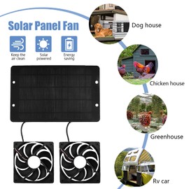 Solar Ventilator Dual Fan Solarbetriebener Ventilator Solarlüfter Solar Lüfter Gewächshaus Solar Belüftung für Mini Gewächshaus