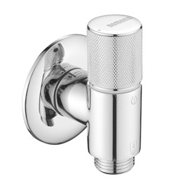 nomona Brass Angle Valve G1/2" xG1/2, Metal Water Valve with Ultrathin Design for Use in Narrow Spaces,Wall Mounted Chrome Plating Valve for Basin Kitchen Mixer Tap, Flush Toilet