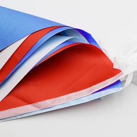 DOJoykey 132ft Red Blue White Bunting Banner, Reusable Nylon Fabric Bunting 104pcs Triangle Flags for Mother‘s Day Birthday Wedding Home Outdoor Garden Party Decoration