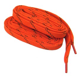 GREATLACES 2 Pair Pack - extremeMAX(tm) HOCKEY SKATE style Heavy Duty Boot Laces Shoelaces (60 Inch 152 cm, Pumpkin Orange w/Black)