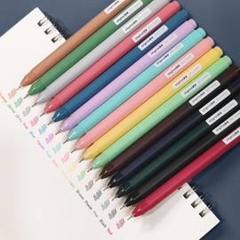 MIXVOVA Colored Pens, 15Pcs Gel Pens 0.5mm Colored Ink Pens Fine Point Smooth Writing Quick-Dry Pens for Journaling Note Taking, Back-to-School Supplies for Kids (15 Pcs Morandi, Macaron & Vintage)