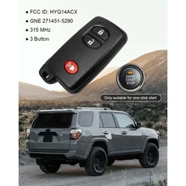 Remote Key Fob Fit for Toyota 4Runner 2010-2019 Prius 2010-2016 Venza 2009-2016, HYQ14ACX Keyless Entry Remote Control 315MHZ, Replace 89904-47230, 3 Buttons