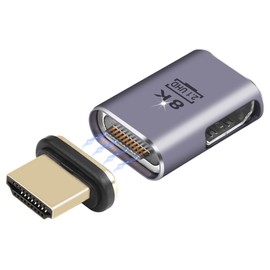 SinLoon Magnetic HDMI Adapter 10 Pin HDMI 2.1 Male to Female Extender Connector 8K UHD Video Compatible with Computer Game Console Smart Box Monitor TV Projector (HDMI Left)