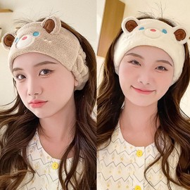 Microfiber Elastic Band Elastic Bear Face Wash Band for Face Wash Daily White / 극세사 신축성 밴드 신축성 좋은 곰돌이 세안 밴드 세안용 데일리 화이트