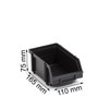 20x Black S size MODUL-Box storage bin, 5 sizes available